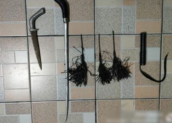 Tiga Pria Di Wangurer Utara Di Amankan Polres Bitung Membawa Senjata Tajam, Bitung 26/3/2024.