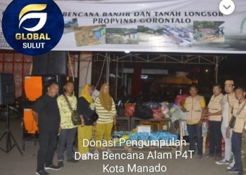 Penggalangan Donasi Untuk Korban Banjir Dan Tanah Longsor Oleh Perkumpulan Persaudaraan Pedagang Pasar Tradisional (P4T) Kota Manado. Manado, 15/7/2024.