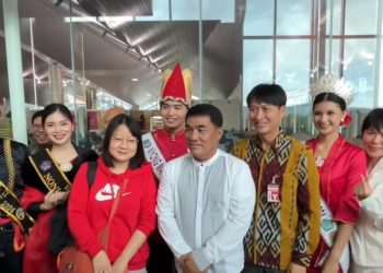 Gubernur Sulut Menyambut Maskapai Penerbangan TransNusa Rute Nanjing-China To Manado Indonesia Perdana Di Bandara Sam Ratulangi., 31/3/2025.