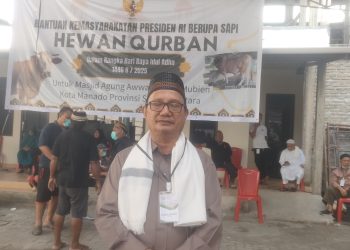 Bantuan Kemasyarakatan Presiden RI Berupa Sapi Hewan Qurban Ada Di Mesjid Agung Fatul Mubiem Kelurahan Islam Kota Manado Berbobot 960 Kg. 6/6/2025.