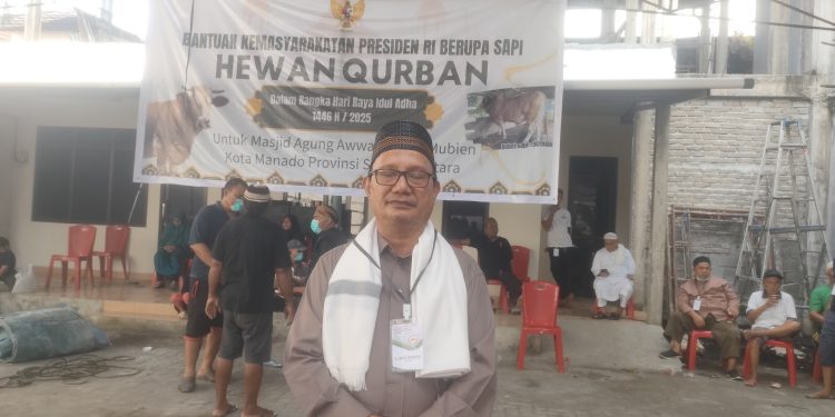Bantuan Kemasyarakatan Presiden RI Berupa Sapi Hewan Qurban Ada Di Mesjid Agung Fatul Mubiem Kelurahan Islam Kota Manado Berbobot 960 Kg. 6/6/2025.