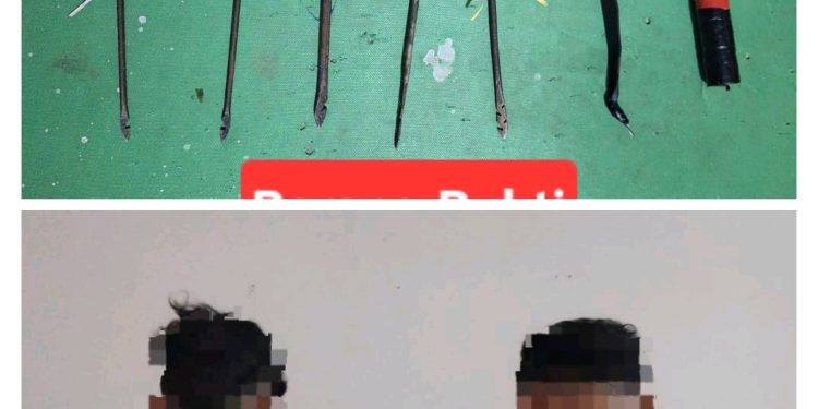 Tim Opsional Polsek Lembeh Selatan Amankan Pelaku AH (17 Tahun) Dan DI (17 Tahun) Bersama Barang Bukti Senjata Tajam Jenis Busur Panah Dan Pelontar.