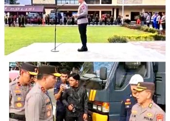 Polda Sulut Menggelar Apel Kesiapsiagaan Penanggulang Bencana Di Lapangan Mapolda Sulut. Jumat, 31/10/2025an