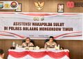 Tinjau Polres Boltim Wakapolda Sulut Tegaskan Pentingnya Profesionalitas dan Integritas Seluruh Personel.