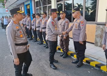 Kunjungi Polres Bitung, Wakapolda Sulut Di Sambut Kapolres AKBP Albert Zai, Giat Kesiapan Tanggap Darurat Bencana