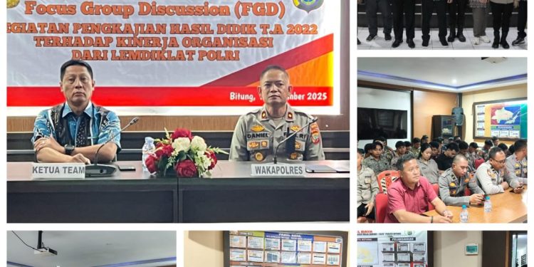 Lemdiklat Polri Gelar Pengkajian Hasil Didik T.A.2022 di Polres Bitung.