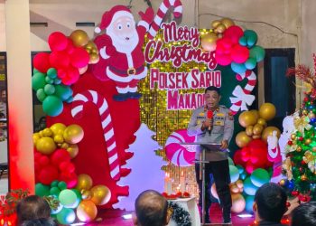 Polsek Sario Gelar Ibadah Menyambut Natal Yesus Kristus Oikumene Bersama Stake Holder/ Mitra