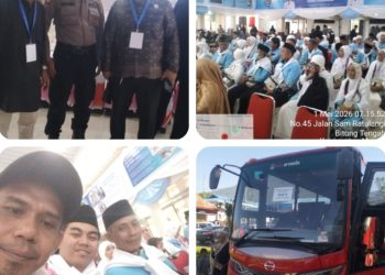 Panitia Haji Kloter 5 Kota Bitung Jalin Kolaborasi Dengan  Tim Keamanan Polres kota bitung jamin Kelancaran dan Keamanan Ibadah Haji
