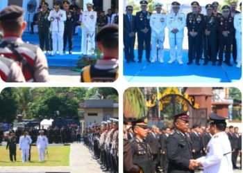 Kapolda Sulut Bersama Forkopimda Dampingi Gubernur Pimpin Upacara Hari Bhayangkara ke-80 di Mako Polda