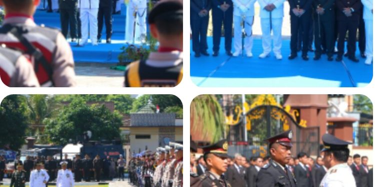 Kapolda Sulut Bersama Forkopimda Dampingi Gubernur Pimpin Upacara Hari Bhayangkara ke-80 di Mako Polda